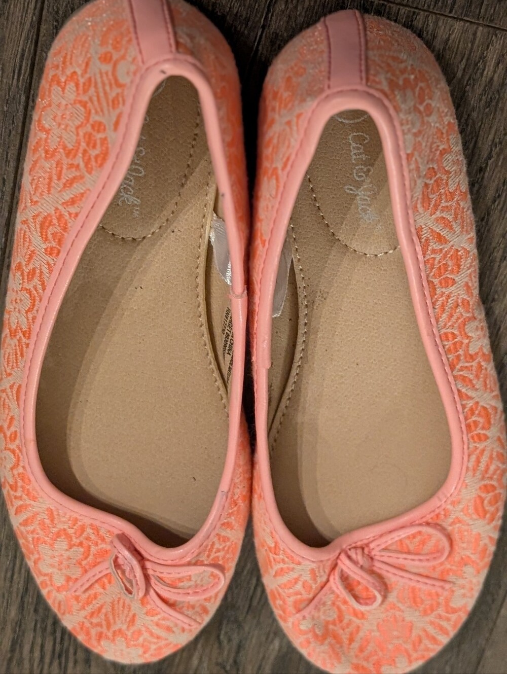 3/$12 🎉  Target Peach Lace Ballet Flats with Bow